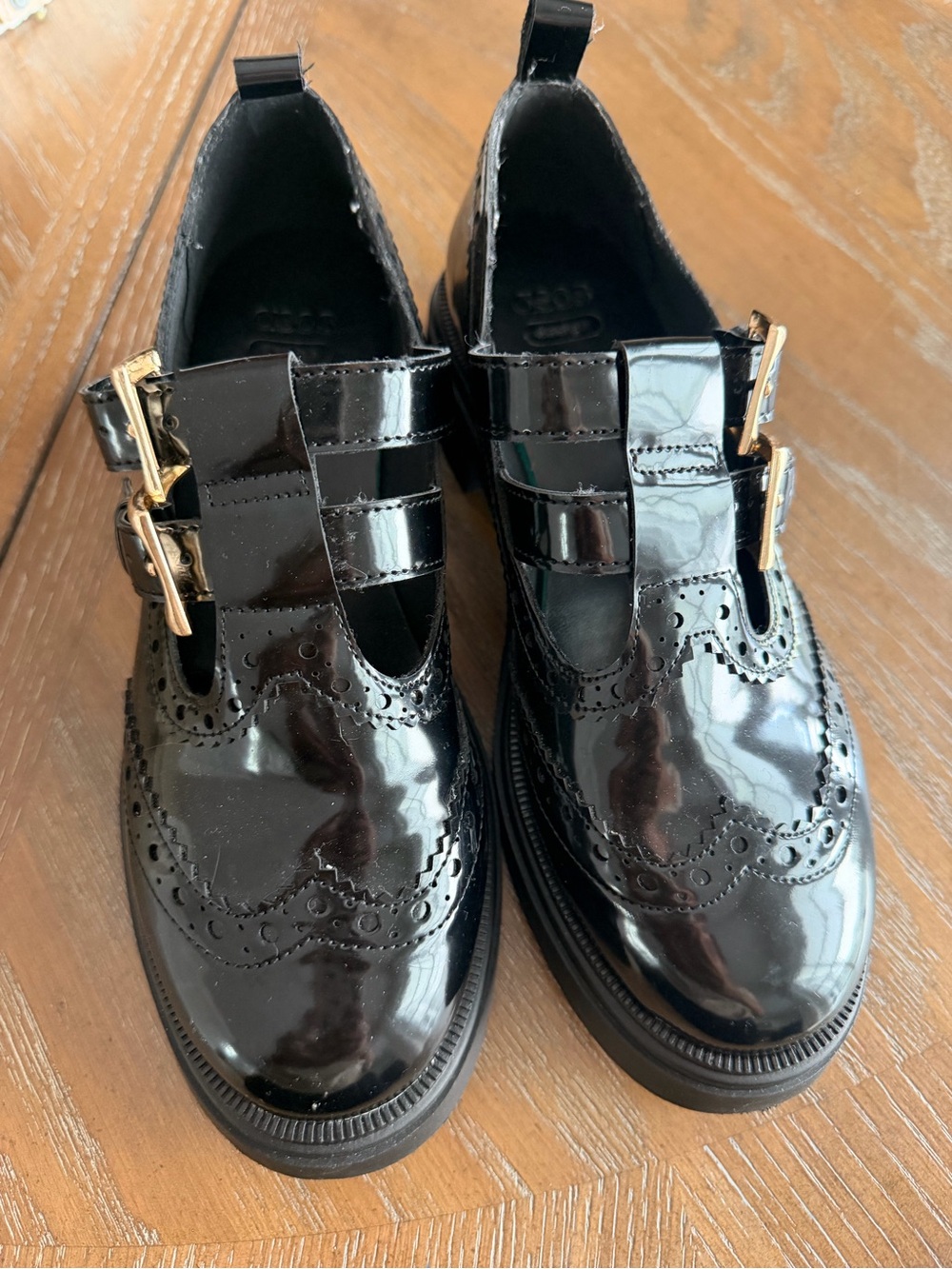 ASOS Black Patent Double-Buckle Brogue Loafers